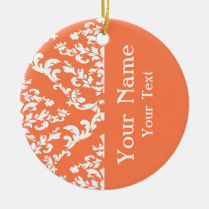 Coral Bold Damask mit/ Name bei Emporiomoffa Keramik Ornament