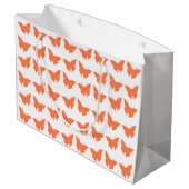 Coral Bold Mod Butterflies Große Geschenktüte (Rückseite Schrägansicht)