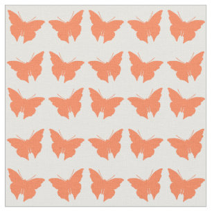 Coral Bold Mod Butterflies Stoff