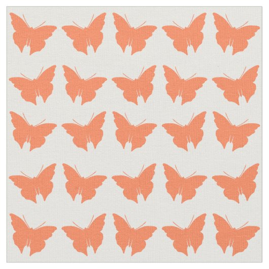 Coral Bold Mod Butterflies Stoff (Nahaufnahme)