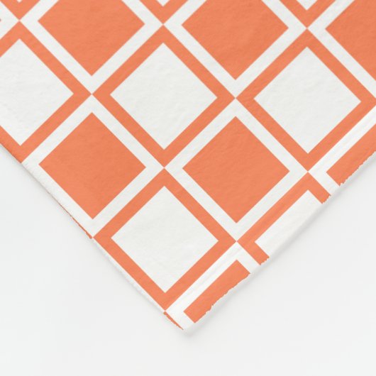 Coral Bold Mod Squares Fleecedecke (Ecke)