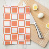 Coral Bold Mod Squares Geschirrtuch (Viertel Falte)
