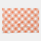 Coral Bold Mod Squares Geschirrtuch (Horizontal)