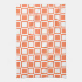 Coral Bold Mod Squares Geschirrtuch (Vertikal)