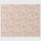 Coral Branch Seashells Coastal Geschenkpapier (Flach)
