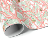 Coral Branch Seashells Coastal Geschenkpapier (Rolleneckpunkt)