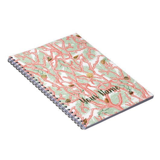 Coral Branches mit Seashells Writing Journal Notizblock (Rechte Seite)