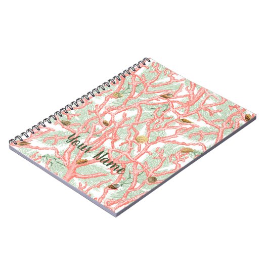 Coral Branches mit Seashells Writing Journal Notizblock (Linke Seite)