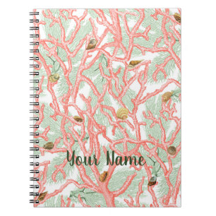 Coral Branches mit Seashells Writing Journal Notizblock