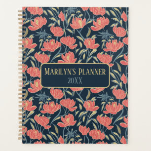 Coral Breeze Floral Personalisiert Planner Planer