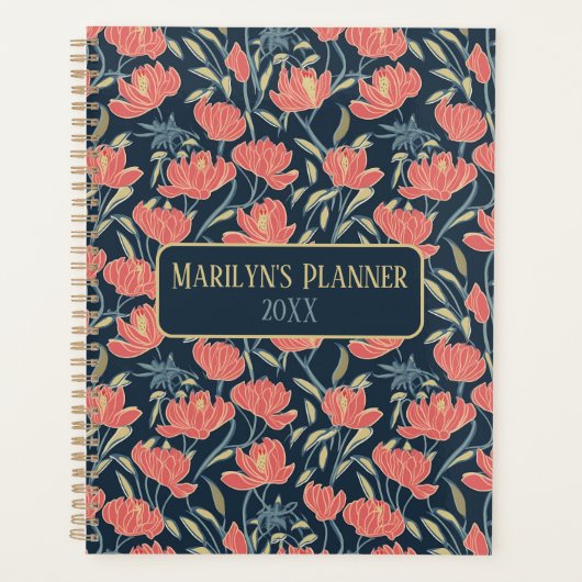 Coral Breeze Floral Personalisiert Planner Planer (Vorderseite)