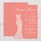 Coral Bridal Dusche Einladung (Vorne/Hinten)