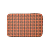 Coral Brown Checker Argyle Pattern Badematte (Vorderseite)