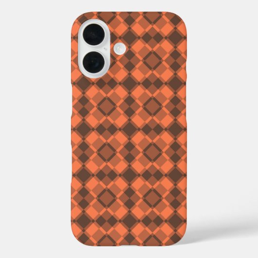Coral Brown Checker Argyle Pattern Case-Mate iPhone Hülle (Rückseite)