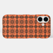 Coral Brown Checker Argyle Pattern Case-Mate iPhone Hülle (Rückseite (Horizontal))