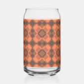 Coral Brown Checker Argyle Pattern Dosenglas (Vorderseite)