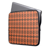 Coral Brown Checker Argyle Pattern Laptopschutzhülle (Vorderseite Links)