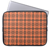 Coral Brown Checker Argyle Pattern Laptopschutzhülle (Vorderseite)