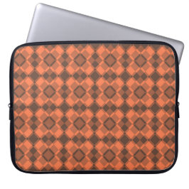 Coral Brown Checker Argyle Pattern Laptopschutzhülle