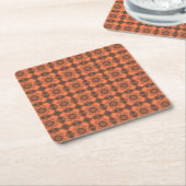 Coral Brown Checker Argyle Pattern Rechteckiger Pappuntersetzer (angewinkelt)