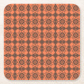 Coral Brown Checker Argyle Pattern Rechteckiger Pappuntersetzer (Vorderseite)