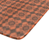 Coral Brown Checker Argyle Pattern Schneidebrett (Ecke)