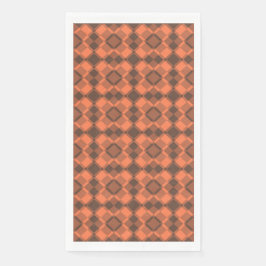 Coral Brown Checker Argyle Pattern Serviette