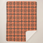 Coral Brown Checker Argyle Pattern Sherpadecke (Vorderseite)