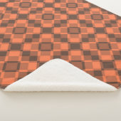 Coral Brown Checker Argyle Pattern Sherpadecke (3/4)