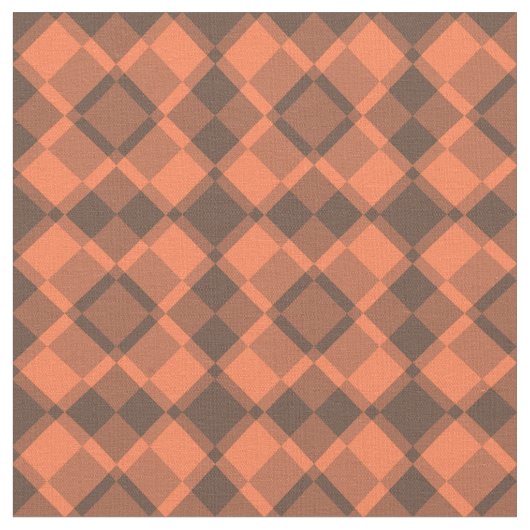 Coral Brown Checker Argyle Pattern Stoff (Nahaufnahme)