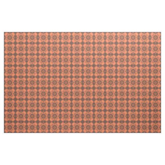 Coral Brown Checker Argyle Pattern Stoff (Fat Quarter (45,7 x 55,9 cm))