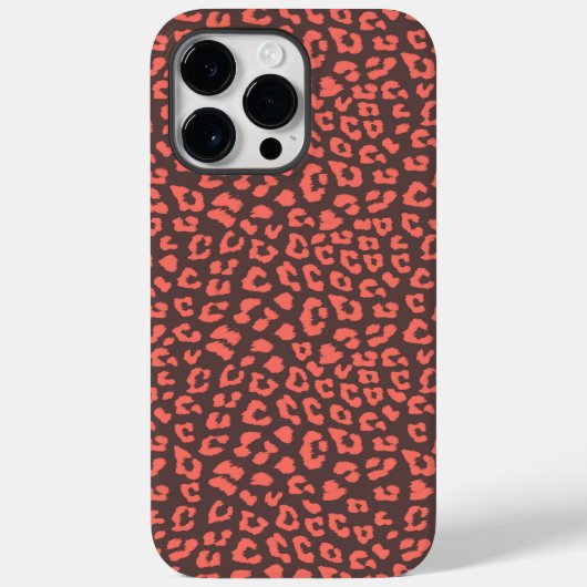 Coral Brown Leopard Print Case-Mate iPhone Hülle (Rückseite)