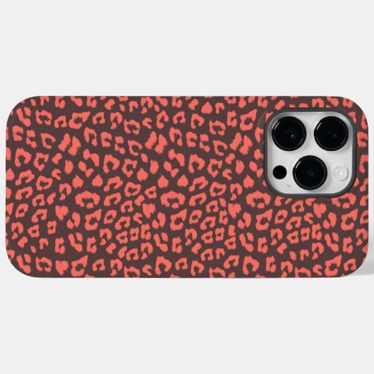 Coral Brown Leopard Print Case-Mate iPhone Hülle (Rückseite (Horizontal))