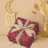 Coral Brown Leopard Print Geschenkpapier