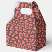 Coral Brown Leopard Print Geschenkschachtel (Rückseite)