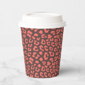 Coral Brown Leopard Print Pappbecher (Links)