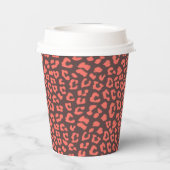 Coral Brown Leopard Print Pappbecher (Rückseite)