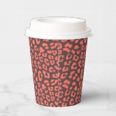 Coral Brown Leopard Print Pappbecher (Rechts)