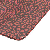 Coral Brown Leopard Print Schneidebrett (Ecke)
