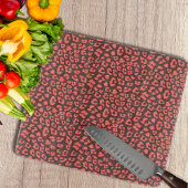 Coral Brown Leopard Print Schneidebrett