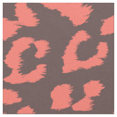 Coral Brown Leopard Print Stoff (Nahaufnahme)
