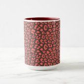 Coral Brown Leopard Print Tasse (Zentrum)