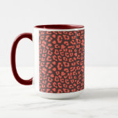 Coral Brown Leopard Print Tasse (Links)