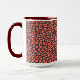 Coral Brown Leopard Print Tasse