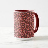 Coral Brown Leopard Print Tasse (VorderseiteRechts)