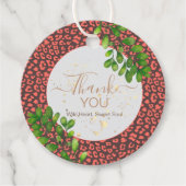 Coral Brown Leopard Print Thank You Geschenkanhänger (Vorderseite)