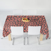 Coral Brown Leopard Print Tischdecke