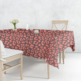 Coral Brown Leopard Print Tischdecke