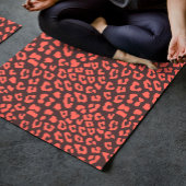 Coral Brown Leopard Print Yogamatte