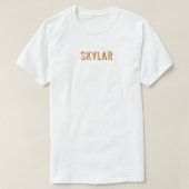 Coral + Brown Monogram Wedding Party Bridesmaid T-Shirt (Design vorne)